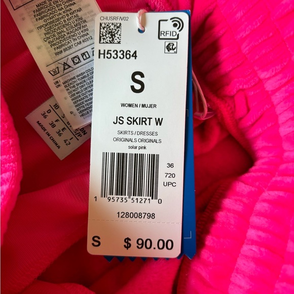 JEREMY SCOTT X ADIDAS WOMEN’S HOT PINK SKIRT SIZE SMALL - Picture 5 of 6